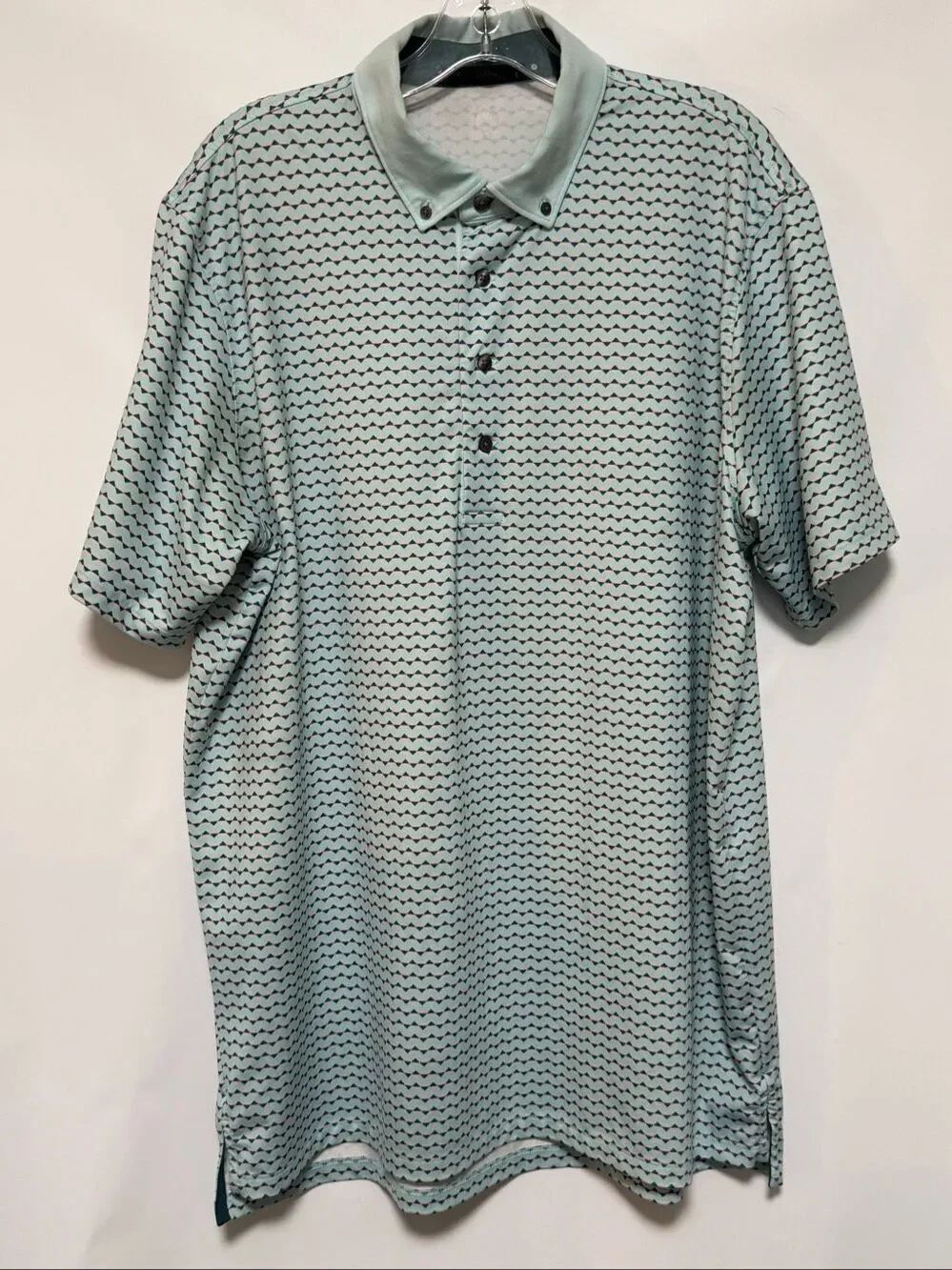 Greyson Men’s short sleeve mint and dark green pink all over micro diamond patte